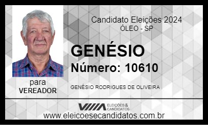 Candidato GENÉSIO 2024 - ÓLEO - Eleições