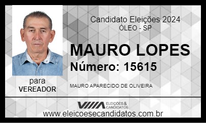 Candidato MAURO LOPES 2024 - ÓLEO - Eleições