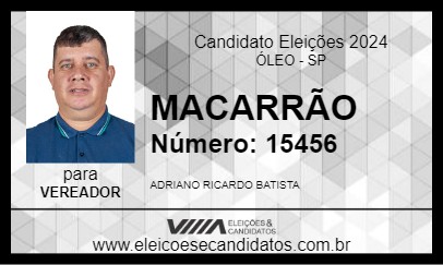 Candidato MACARRÃO 2024 - ÓLEO - Eleições