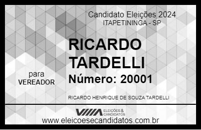 Candidato RICARDO TARDELLI 2024 - ITAPETININGA - Eleições