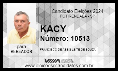 Candidato KACY 2024 - POTIRENDABA - Eleições