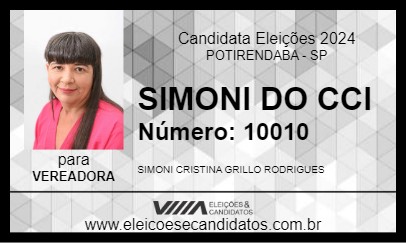 Candidato SIMONI DO CCI 2024 - POTIRENDABA - Eleições