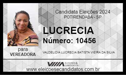 Candidato LUCRECIA 2024 - POTIRENDABA - Eleições