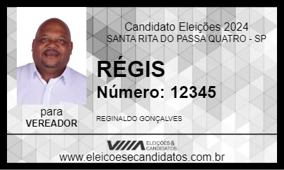 Candidato RÉGIS 2024 - SANTA RITA DO PASSA QUATRO - Eleições