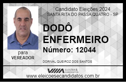 Candidato DODÔ ENFERMEIRO 2024 - SANTA RITA DO PASSA QUATRO - Eleições