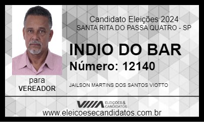 Candidato INDIO DO BAR 2024 - SANTA RITA DO PASSA QUATRO - Eleições