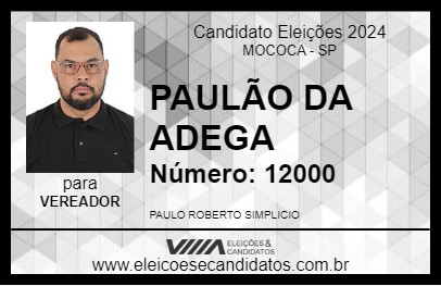 Candidato PAULÃO DA ADEGA 2024 - MOCOCA - Eleições