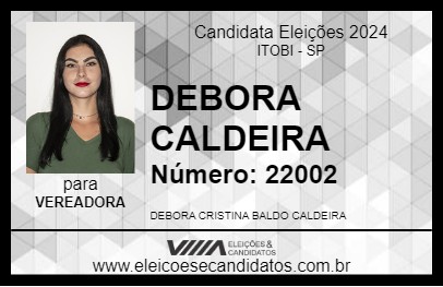 Candidato DEBORA CALDEIRA 2024 - ITOBI - Eleições