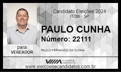 Candidato PAULO CUNHA 2024 - ITOBI - Eleições