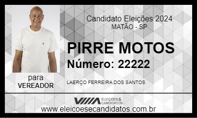 Candidato PIRRE MOTOS 2024 - MATÃO - Eleições