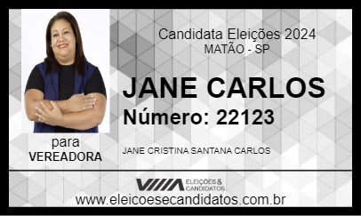 Candidato JANE CARLOS 2024 - MATÃO - Eleições