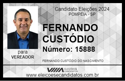 Candidato FERNANDO CUSTÓDIO 2024 - POMPÉIA - Eleições