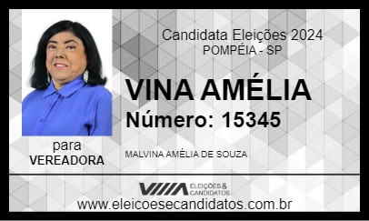 Candidato VINA AMÉLIA 2024 - POMPÉIA - Eleições