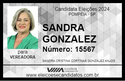 Candidato SANDRA GONZÁLEZ 2024 - POMPÉIA - Eleições