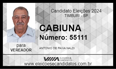 Candidato CABIUNA 2024 - TIMBURI - Eleições