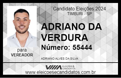 Candidato ADRIANO DA VERDURA 2024 - TIMBURI - Eleições