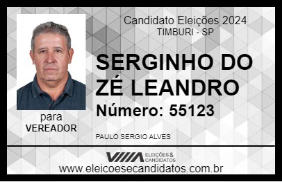 Candidato SERGINHO DO ZÉ LEANDRO 2024 - TIMBURI - Eleições