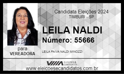 Candidato LEILA NALDI 2024 - TIMBURI - Eleições