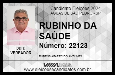 Candidato RUBINHO 2024 - ÁGUAS DE SÃO PEDRO - Eleições