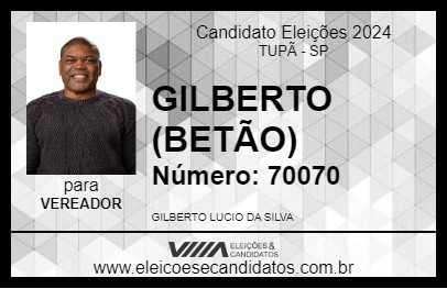 Candidato GILBERTO (BETÃO) 2024 - TUPÃ - Eleições