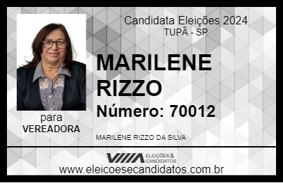 Candidato MARILENE RIZZO 2024 - TUPÃ - Eleições