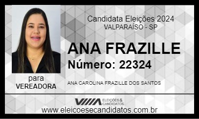 Candidato ANA FRAZILLE 2024 - VALPARAÍSO - Eleições