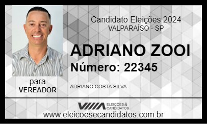 Candidato ADRIANO ZOOI 2024 - VALPARAÍSO - Eleições