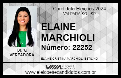 Candidato ELAINE MARCHIOLI 2024 - VALPARAÍSO - Eleições