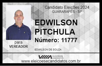 Candidato EDWILSON PITCHULA 2024 - GUARARAPES - Eleições