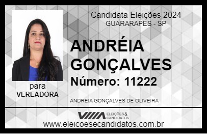 Candidato ANDRÉIA GONÇALVES 2024 - GUARARAPES - Eleições