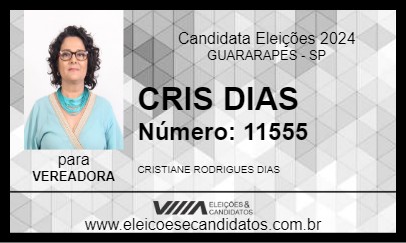 Candidato CRIS DIAS 2024 - GUARARAPES - Eleições