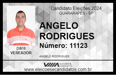 Candidato ANGELO RODRIGUES 2024 - GUARARAPES - Eleições