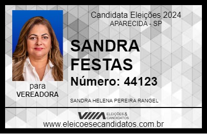 Candidato SANDRA FESTAS 2024 - APARECIDA - Eleições