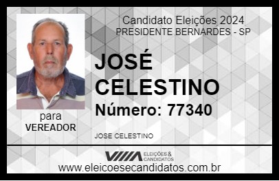 Candidato JOSÉ CELESTINO 2024 - PRESIDENTE BERNARDES - Eleições