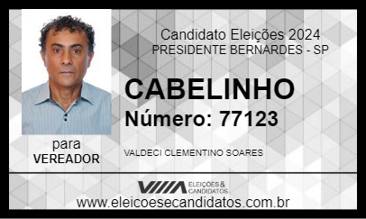 Candidato CABELINHO 2024 - PRESIDENTE BERNARDES - Eleições