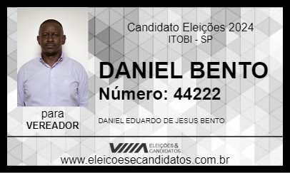 Candidato DANIEL BENTO 2024 - ITOBI - Eleições