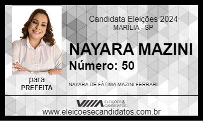 Candidato NAYARA MAZINI 2024 - MARÍLIA - Eleições