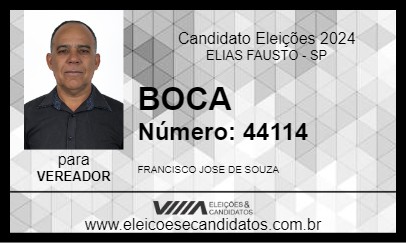 Candidato BOCA 2024 - ELIAS FAUSTO - Eleições