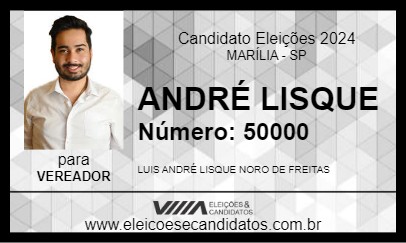 Candidato ANDRÉ LISQUE 2024 - MARÍLIA - Eleições