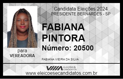 Candidato FABIANA PINTORA 2024 - PRESIDENTE BERNARDES - Eleições