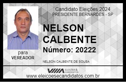 Candidato NELSON CALBENTE 2024 - PRESIDENTE BERNARDES - Eleições