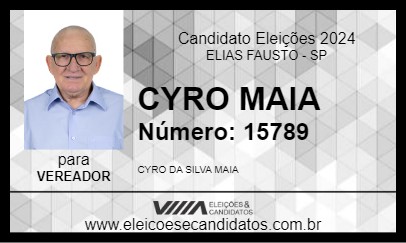 Candidato CYRO MAIA 2024 - ELIAS FAUSTO - Eleições