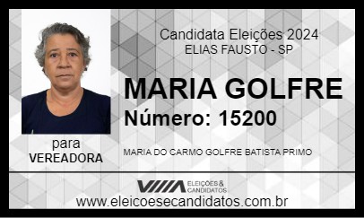 Candidato MARIA GOLFRE 2024 - ELIAS FAUSTO - Eleições