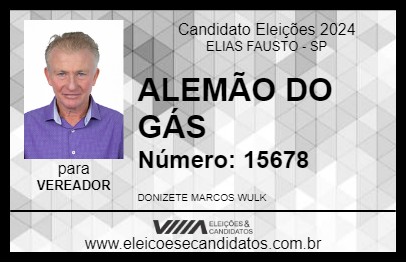 Candidato ALEMÃO DO GÁS 2024 - ELIAS FAUSTO - Eleições