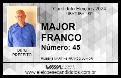 Candidato MAJOR FRANCO 2024 - UBATUBA - Eleições