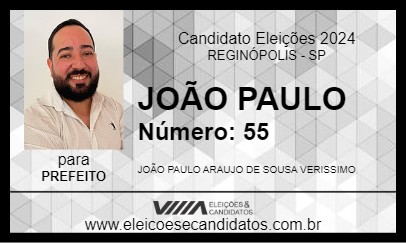 Candidato JOÃO PAULO 2024 - REGINÓPOLIS - Eleições