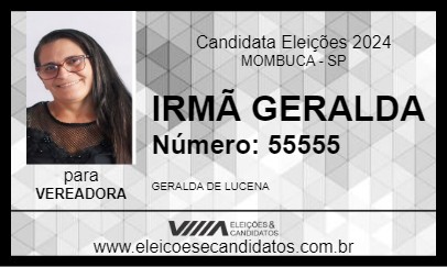 Candidato IRMÃ GERALDA 2024 - MOMBUCA - Eleições