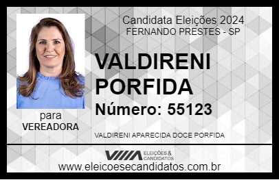 Candidato VALDIRENI  PORFIDA 2024 - FERNANDO PRESTES - Eleições