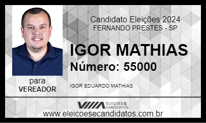 Candidato IGOR MATHIAS 2024 - FERNANDO PRESTES - Eleições