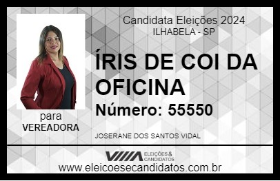 Candidato ÍRIS DE COI DA OFICINA 2024 - ILHABELA - Eleições